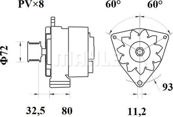 MAHLE MG 586 - Генератор vvparts.bg