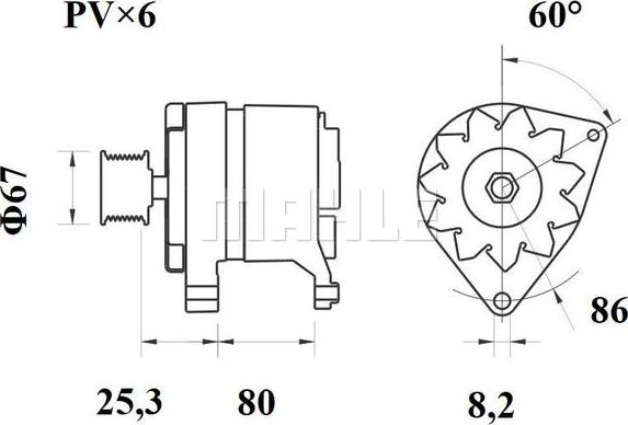 MAHLE MG 525 - Генератор vvparts.bg