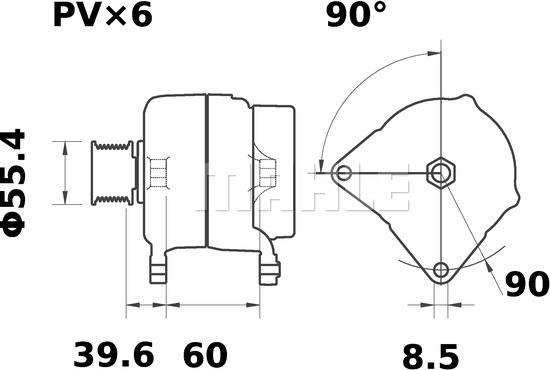 MAHLE MG 576 - Генератор vvparts.bg