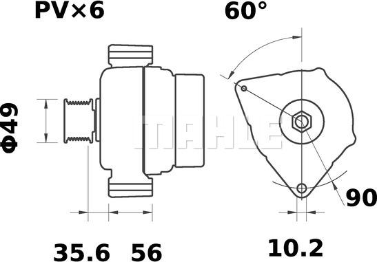 MAHLE MG 573 - Генератор vvparts.bg