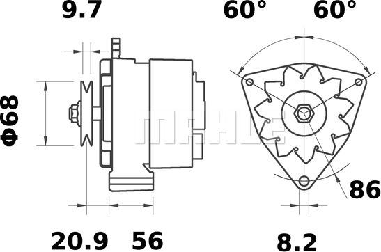 MAHLE MG 604 - Генератор vvparts.bg