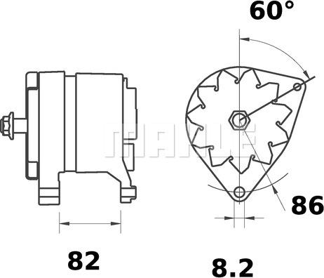 MAHLE MG 686 - Генератор vvparts.bg