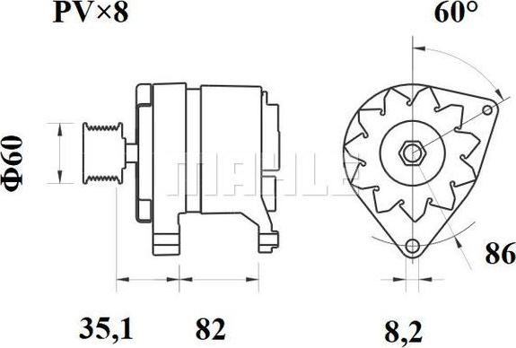 MAHLE MG 154 - Генератор vvparts.bg