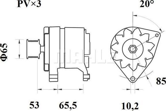 MAHLE MG 155 - Генератор vvparts.bg