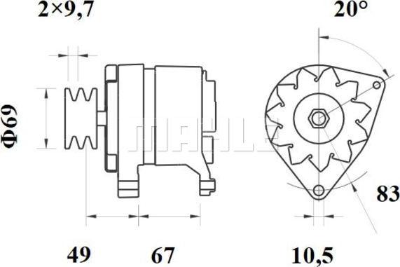 MAHLE MG 153 - Генератор vvparts.bg