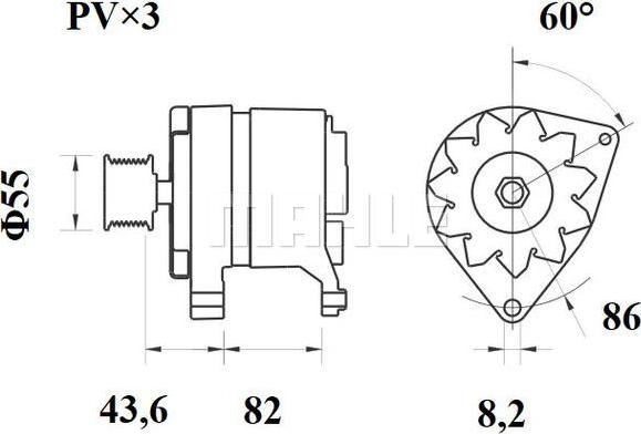 MAHLE MG 152 - Генератор vvparts.bg