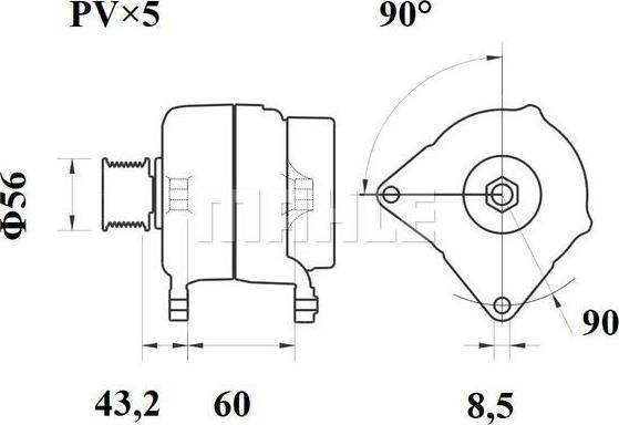 MAHLE MG 106 - Генератор vvparts.bg