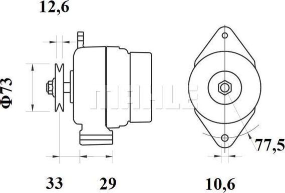 MAHLE MG 1153 - Генератор vvparts.bg