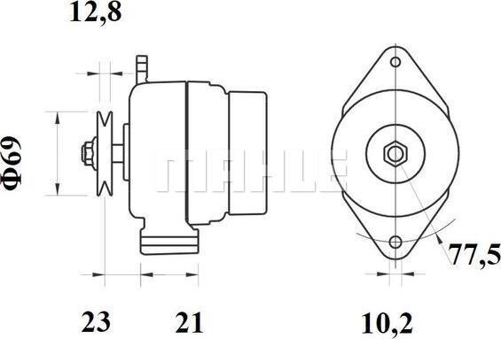 MAHLE MG 1139 - Генератор vvparts.bg