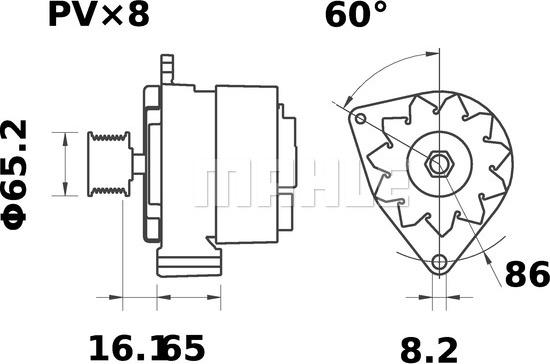 MAHLE MG 180 - Генератор vvparts.bg