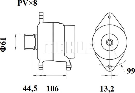 MAHLE MG 800 - Генератор vvparts.bg