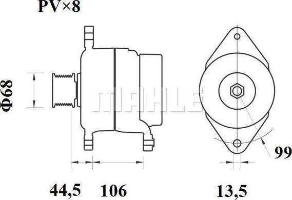 MAHLE MG 801 - Генератор vvparts.bg