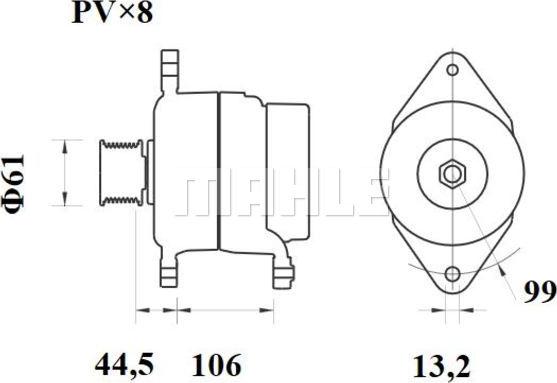 MAHLE MG 802 - Генератор vvparts.bg