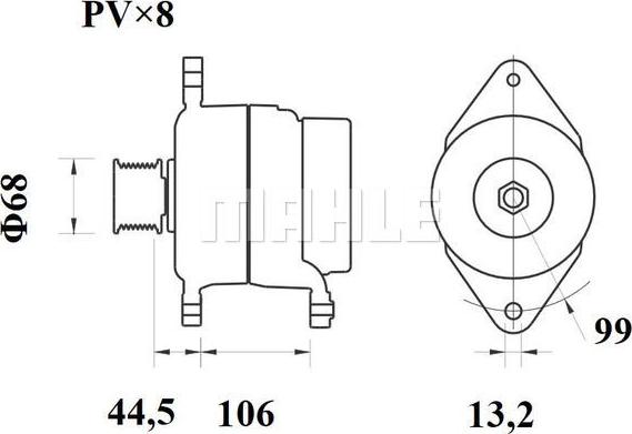 MAHLE MG 814 - Генератор vvparts.bg