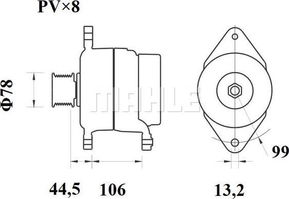 MAHLE MG 816 - Генератор vvparts.bg