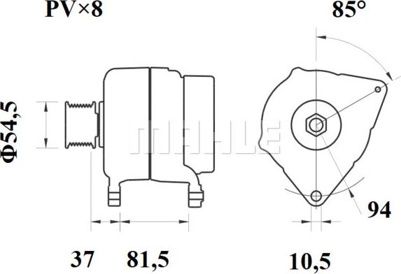 MAHLE MG 810 - Генератор vvparts.bg