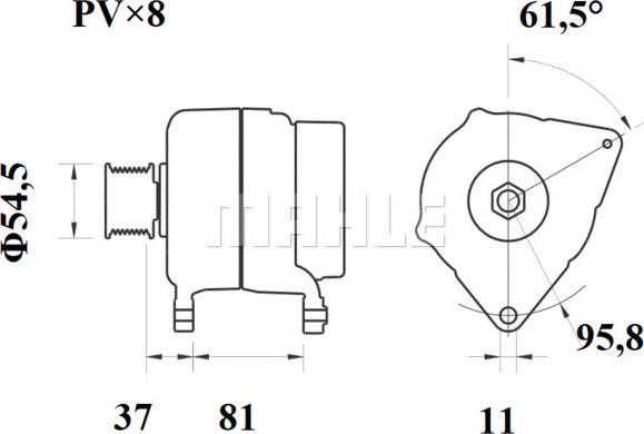 MAHLE MG 813 - Генератор vvparts.bg