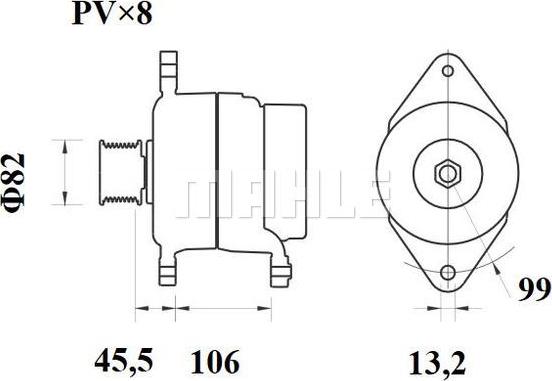 MAHLE MG 877 - Генератор vvparts.bg