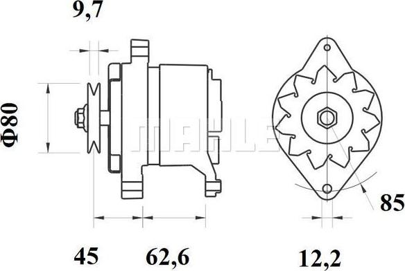 MAHLE MG 399 - Генератор vvparts.bg