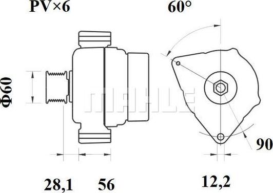 MAHLE MG 346 - Генератор vvparts.bg