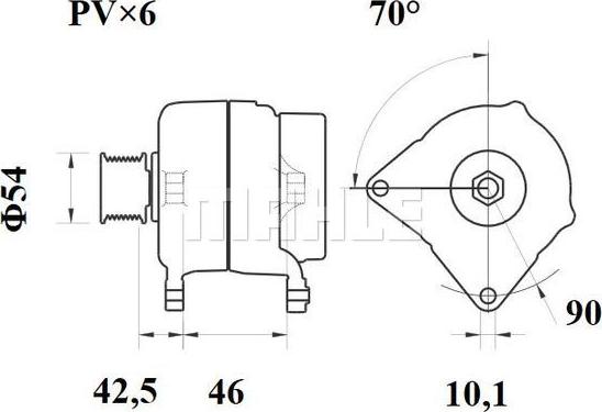 MAHLE MG 356 - Генератор vvparts.bg