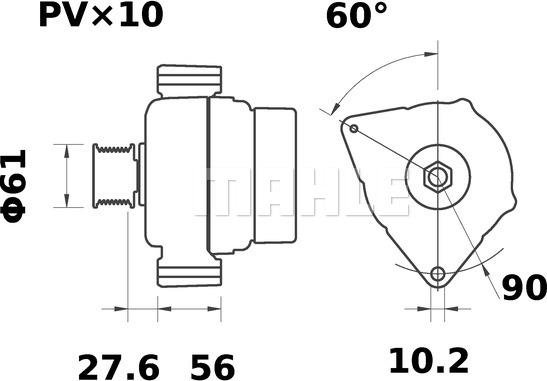 MAHLE MG 35 - Генератор vvparts.bg