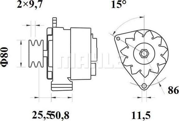 MAHLE MG 385 - Генератор vvparts.bg