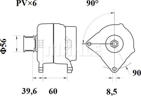 MAHLE MG 331 - Генератор vvparts.bg