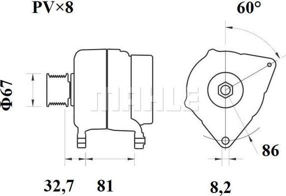 MAHLE MG 246 - Генератор vvparts.bg