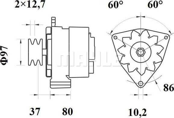 MAHLE MG 206 - Генератор vvparts.bg