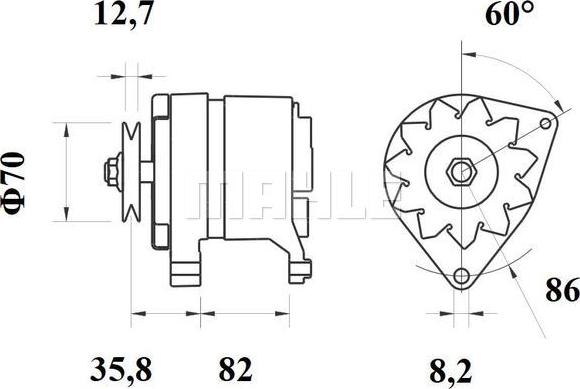 MAHLE MG 235 - Генератор vvparts.bg