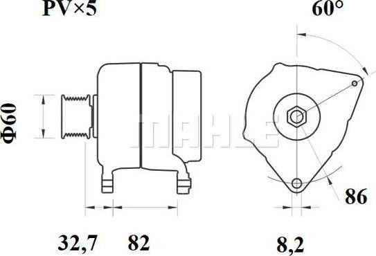 MAHLE MG 231 - Генератор vvparts.bg