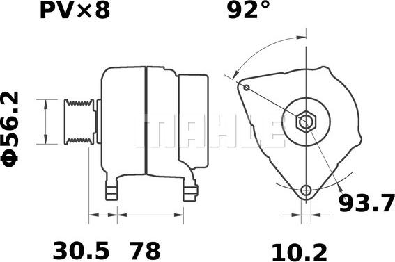 MAHLE MG 23 - Генератор vvparts.bg