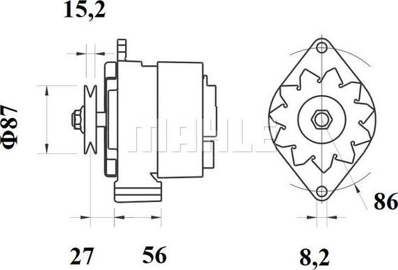 MAHLE MG 277 - Генератор vvparts.bg