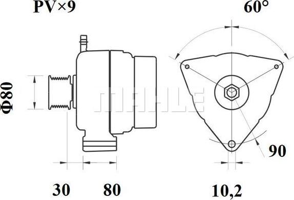 MAHLE MG 792/1 - Генератор vvparts.bg