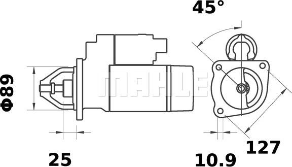 MAHLE MS 443 - Стартер vvparts.bg