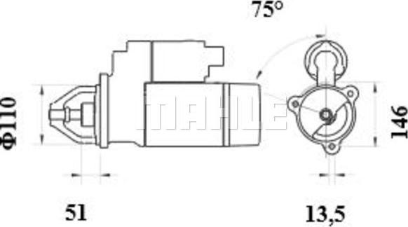 MAHLE MS 462 - Стартер vvparts.bg