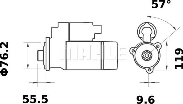 MAHLE MS 412 - Стартер vvparts.bg