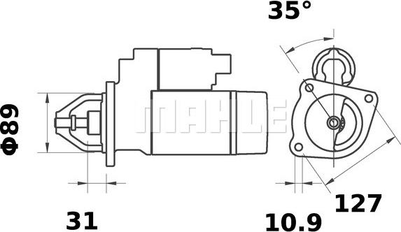 MAHLE MS 424 - Стартер vvparts.bg