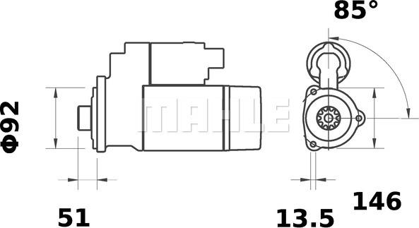 MAHLE MS 426 - Стартер vvparts.bg