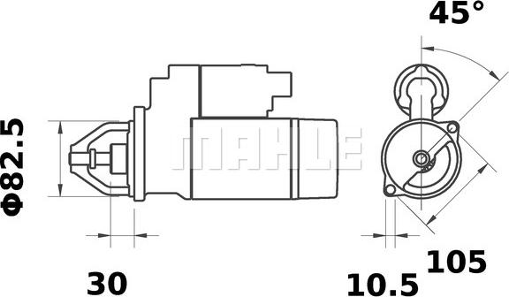 MAHLE MS 428 - Стартер vvparts.bg