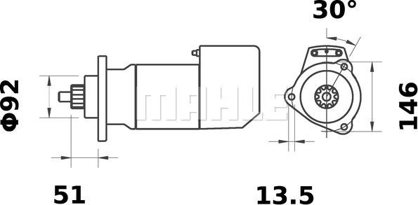 MAHLE MS 471 - Стартер vvparts.bg