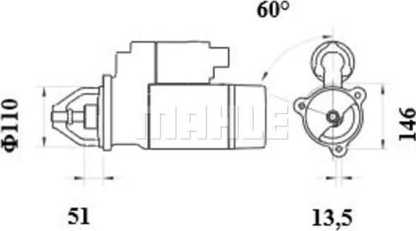 MAHLE MS 104 - Стартер vvparts.bg