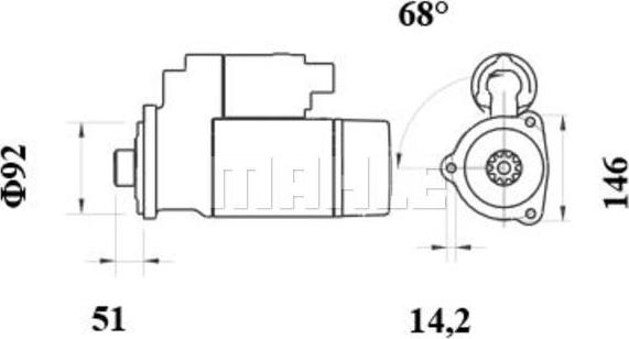 MAHLE MS 1032 - Стартер vvparts.bg