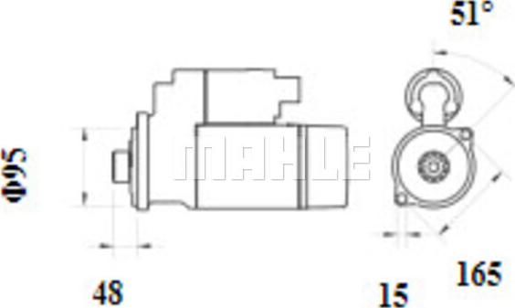 MAHLE MS 1132 - Стартер vvparts.bg