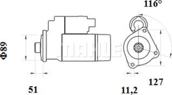 MAHLE MS 891 - Стартер vvparts.bg