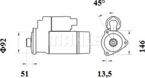 MAHLE MS 886 - Стартер vvparts.bg