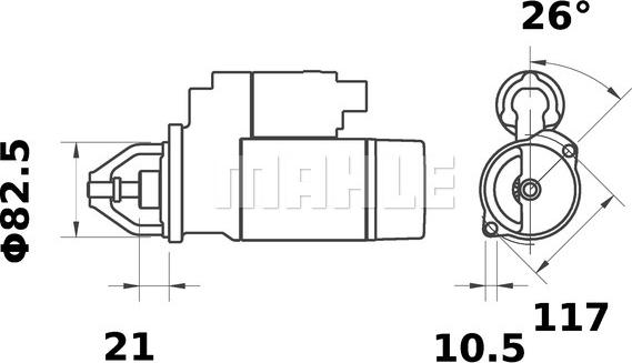 MAHLE MS 361 - Стартер vvparts.bg