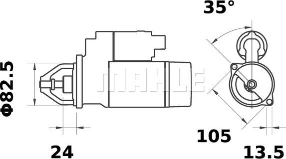 MAHLE MS 313 - Стартер vvparts.bg