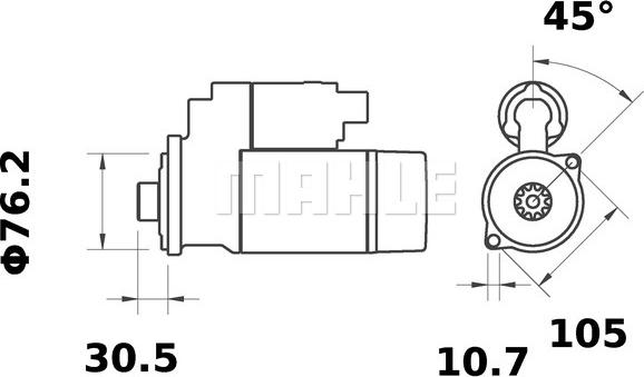 MAHLE MS 252 - Стартер vvparts.bg